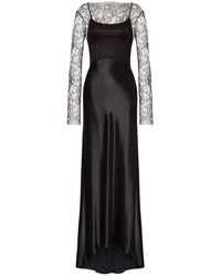 Alberta Ferretti - Lace Satin Dress - Lyst