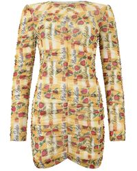 Philipp Plein - Wrinkled Tulle Mini Dress Gelato - Lyst