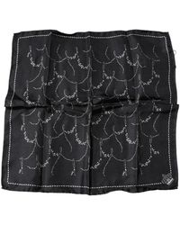 Dolce & Gabbana - Accessoires ,Zwart ,Gepatroneerde Zijden Zakdoek - Lyst