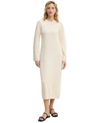 Theory - Kleedjes ,Katoen Bouclé Midi Jurk - Lyst