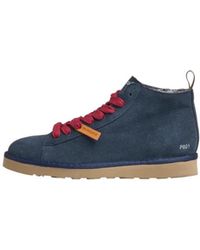 Pànchic - Blaue Wildleder-Sneakers Mit Roten Schnürsenkeln - Lyst