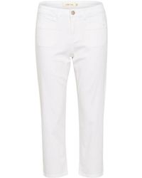 Cream - Cropped Trousers - Lyst