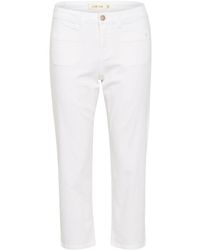 Cream - Witte Twill Straight-Leg Broek - Lyst