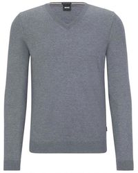 HUGO - V-Neck Knitwear - Lyst