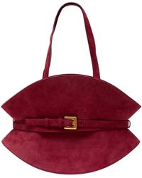 Balmain - Tassen ,Rood ,Leer Shuffle Medium Schoudertas - Lyst