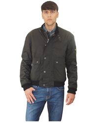 Barbour - Jassen ,Groen ,Katoen Winter Bomberjack Met Gebreide Boorden - Lyst