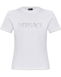 Versace - T-shirt mit schimmernden pailletten - Lyst
