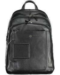 Sac à Dos Piquadro En Cuir Noir - 40x30 Cm, Extensible - Neuf Sans étiquette, état Parfait