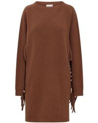Semicouture - Geribbelde Gebreide Korte Jurk - Lyst