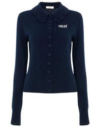 Chloé - Truien & Vesten ,Blauw ,Vest H26 - Lyst