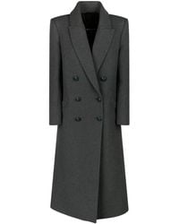 Patrizia Pepe - Grijze Double-Breasted Jas Met Zakken - Lyst
