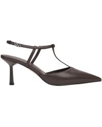 ESTRO - Damen Sattelbraune Leder Stiletto Slingbacks Mit Spitzer Zehenpartie - Lyst