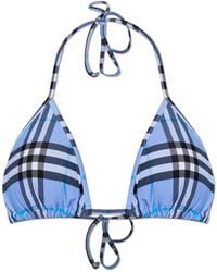 Burberry - Badmode ,Blauw ,Nylon Sadie Bikini Top - Lyst