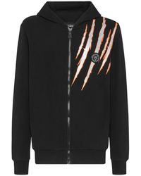 Philipp Plein - Fitness ,Zwart ,Katoen Hoodie Sweatjacket Scratch - Lyst