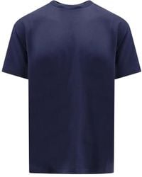 Roberto Collina - Blau geripptes crew-neck t-shirt - Lyst