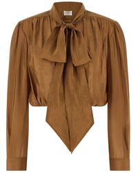 Saint Laurent - Lavallière Blouse - Lyst