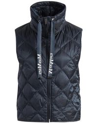 Max Mara - Jassen ,Blauw ,Nylon Tregic Gewatteerd Vest - Lyst