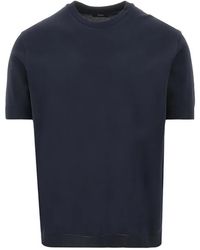 Herno - Truien & Vesten ,Blauw ,Katoen Katoenen T-Shirt Van Truien - Lyst