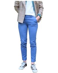 Mason's - Broeken ,Blauw ,Katoen Slim Fit New York Broek - Lyst