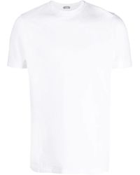 Zanone - Baumwoll-t-shirt mit 3 knöpfen - Lyst