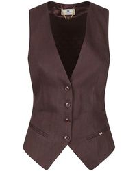 Elisabetta Franchi - Leinenmischung Gabardine Weste - Lyst