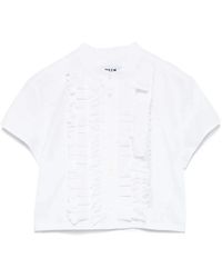 MSGM - Overhemden ,Wit ,Katoen Witte Katoenen Overhemd Elegant Ontwerp - Lyst