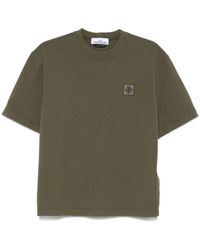 Stone Island - Compass Patch Baumwoll-T-Shirt - Lyst