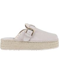 Mou - Jute clog wildleder plateau sandale - Lyst