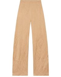Cortana - Broeken ,Geel ,Satijn High-Waisted Perzik Broek - Lyst