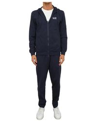 EA7 - Fitness ,Blauw ,Katoen Tracksuit - Lyst