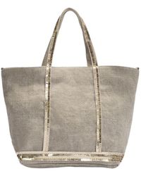 Vanessa Bruno - Small Linen Sequins Bag Grey - Lyst