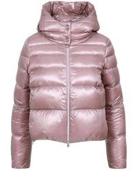Herno - Jassen ,Paars ,Nylon Resort Bomber Jacket - Lyst