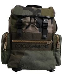 Dolce & Gabbana - Military Green Patchwork School Backpack Bag - Lyst