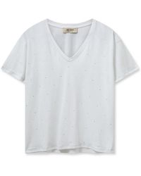Mos Mosh - Camiseta blanca con cuello en v y similisten - Lyst