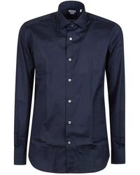 Orian - Overhemden ,Blauw ,Katoen Slim Shirt - Lyst