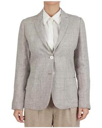 Kiton - Geometric Linnen Blazer - Lyst