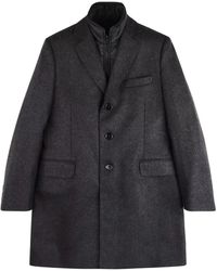 Fay - Grijze Wollen Jas Met Vest - Lyst