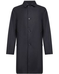D4.0 - Jassen ,Blauw ,Wol Omkeerbare Enkele Rij Jas - Lyst