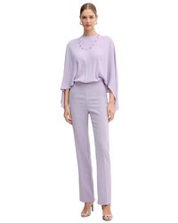 Pinko - Jumpsuits & Playsuits ,Paars ,Polyester Lange Jumpsuit Met Open Rug En Sieradenketting - Lyst
