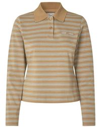 Samsøe & Samsøe - Tops ,Bruin ,Katoen Sadover Polo - Lyst