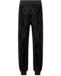 Philipp Plein - Broeken ,Zwart ,Wol Gebreide Joggingbroek - Lyst