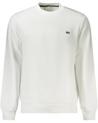 Lacoste - Hoodies & Sweatvesten ,Wit ,Katoen Sweatshirt Met Lange Mouwen - Lyst