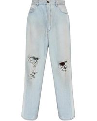 Balenciaga - Jeans ,Blauw ,Katoen Jeans Met Vintage Effect - Lyst