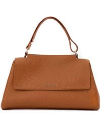 Orciani - Braune Weiche Lederhandtasche Mit Taschen - Lyst