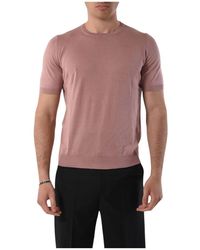 Tagliatore - Seiden-t-shirt mit rundhalsausschnitt - Lyst