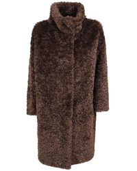 Herno - Jassen ,Bruin ,Polyester Lange Krulpelsjas - Lyst