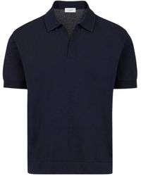 Paolo Pecora - Tops ,Blauw ,Katoen Gebreide Polo - Lyst