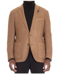 Lardini - Braune jacke mit taschen - Lyst