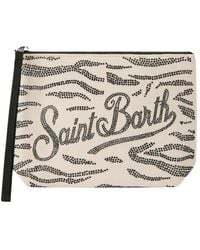 MC2 Saint Barth - Tassen ,Veelkleurig ,Aline Strass Pochette Strass Leopard 20 - Lyst