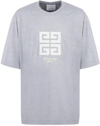 Givenchy - Geripptes Baumwoll-T-Shirt Mit Rundhalsausschnitt - Lyst